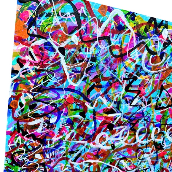 One Of A Kind Original Colorful Abstract Painting - Picture 3 of 7